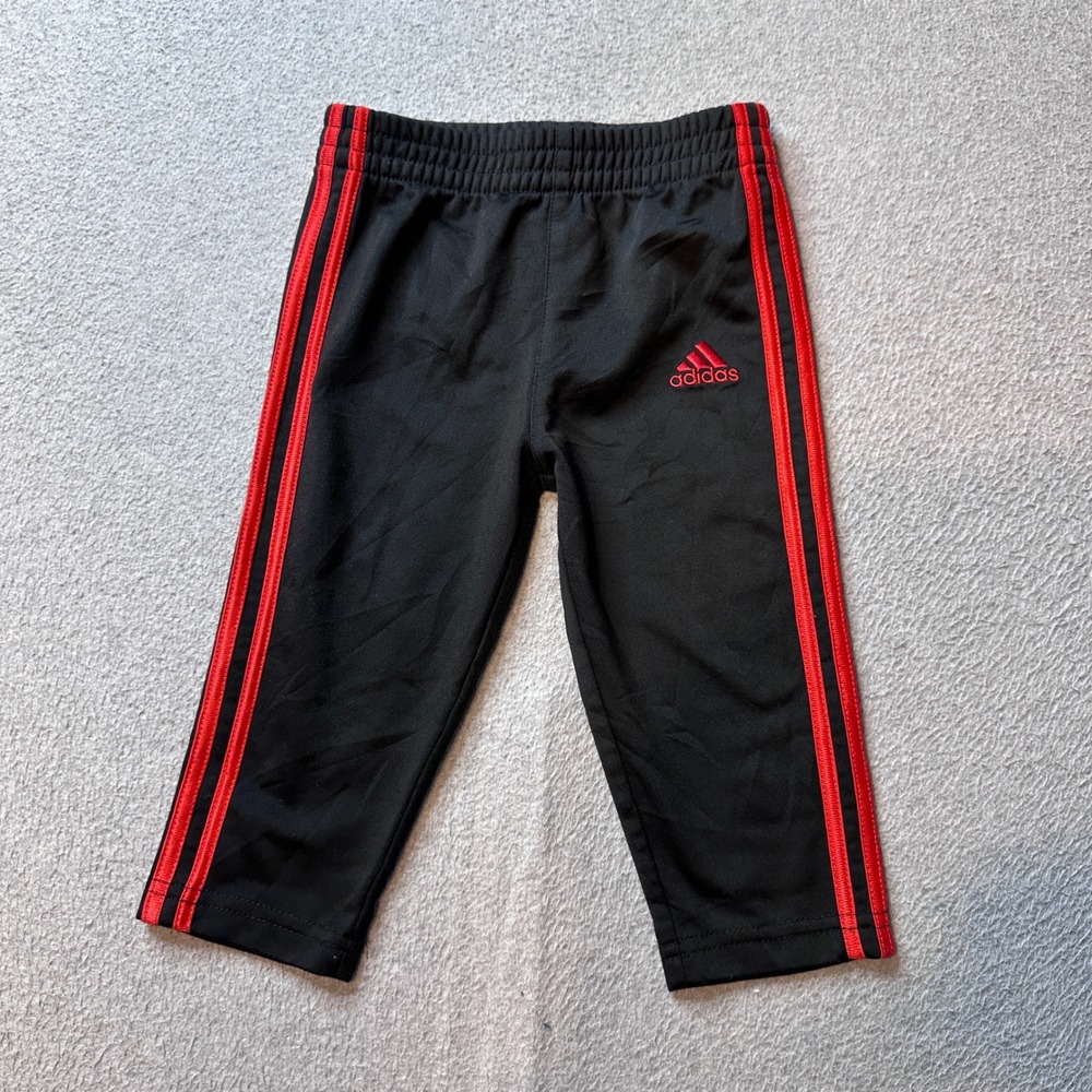 Adidas Track Pants Unisex 12M Black AG10348 3-Stripe Athletic Joggers Activewear